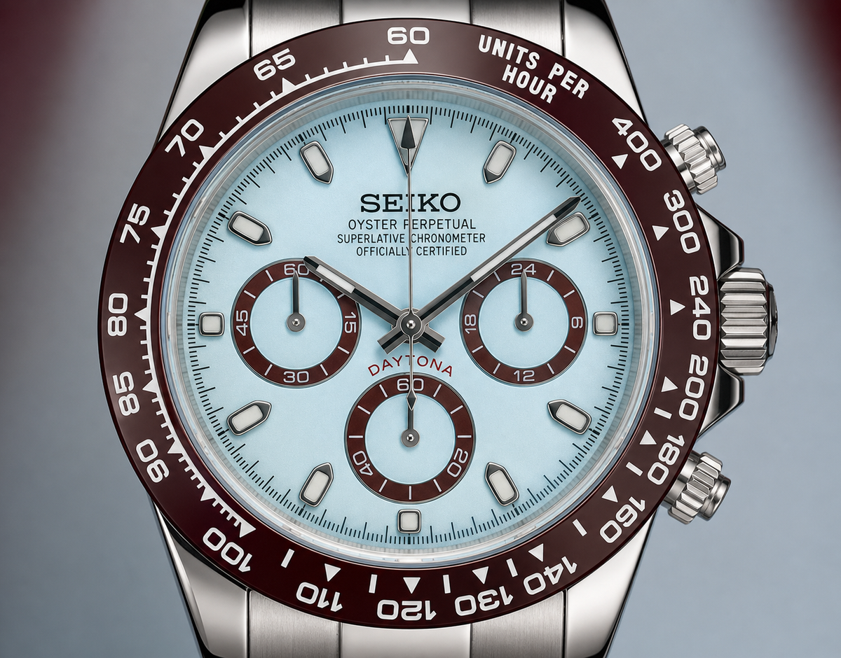 Daytona – Ice Blue Dial & Chocolate Bezel – JS Watches