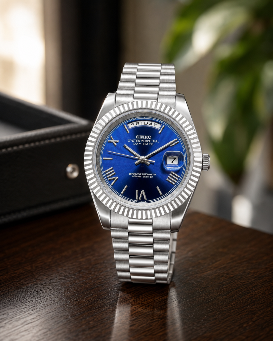 Day-Date – Stainless Steel Blue Dial