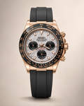 Daytona Mod – Rose Gold Meteorite Dial Rubber Strap