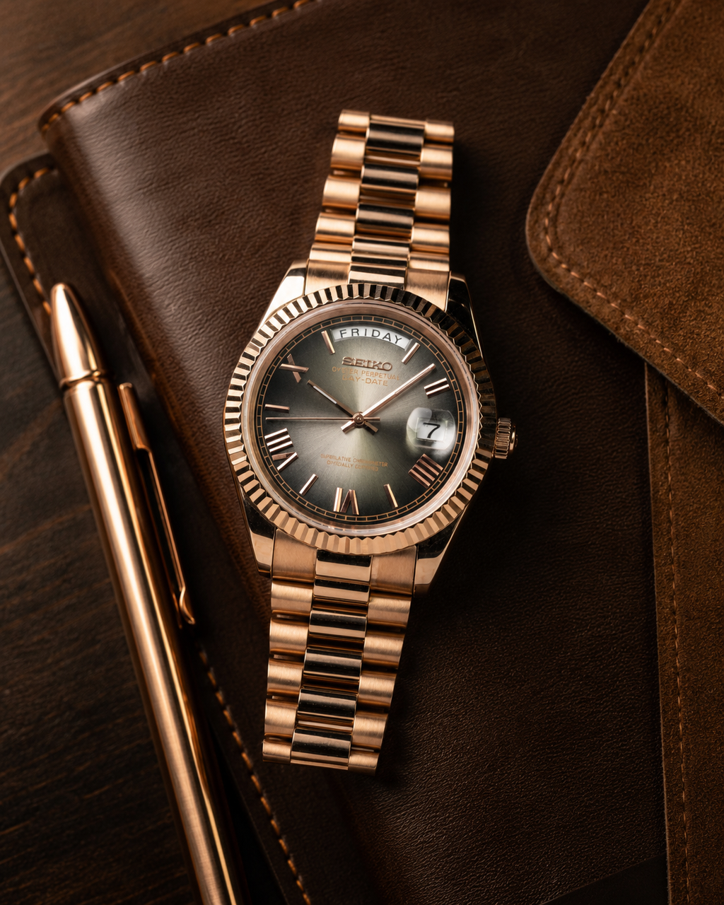 Day-Date Rose gold Black Ombre Dial
