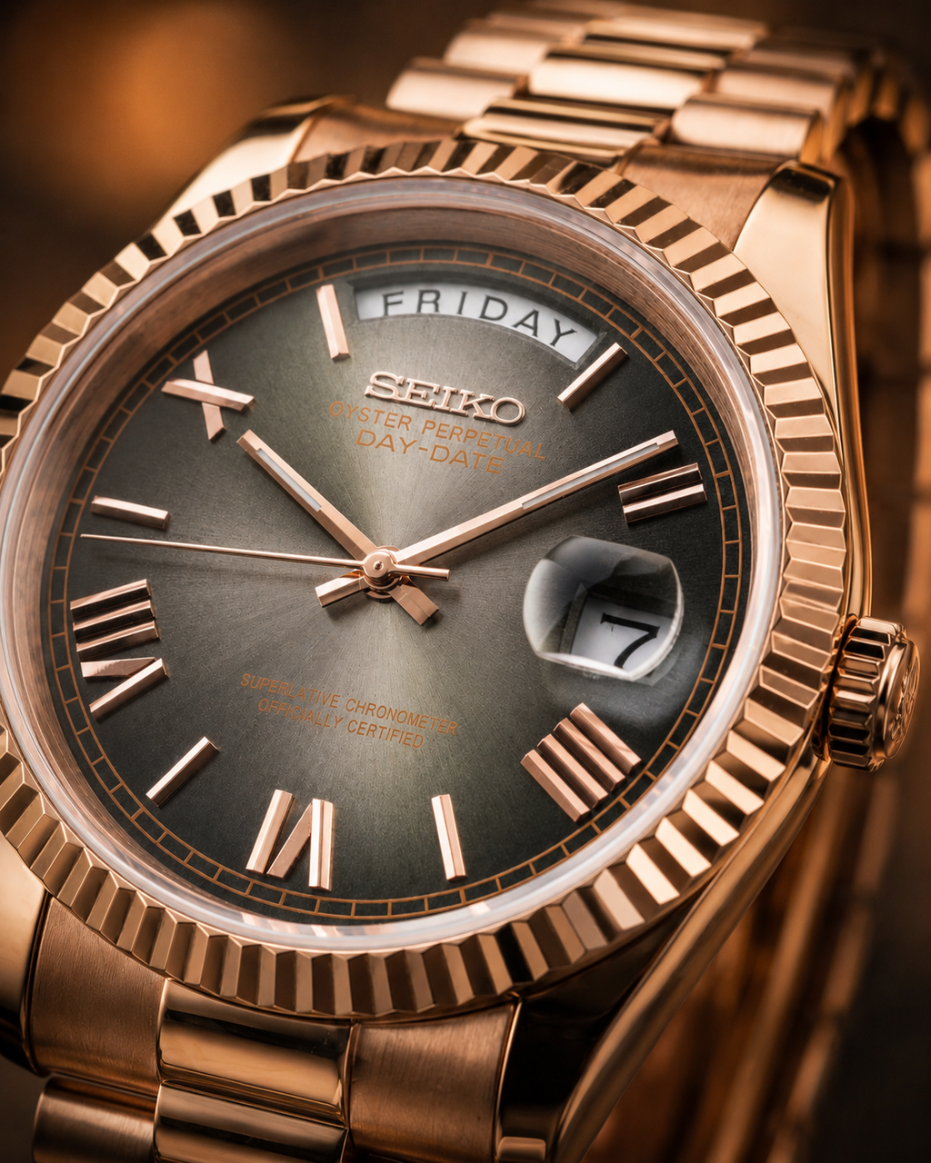 Day-Date Rose gold Black Ombre Dial
