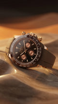 Rose Gold Chocolate Daytona VK63 Rubber Strap