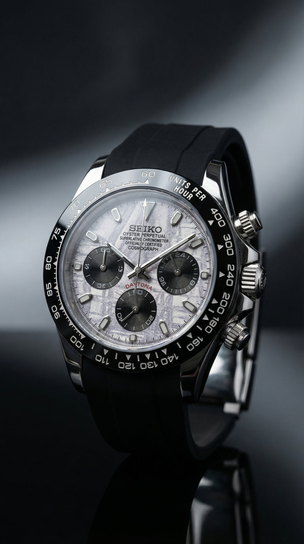 Meteorite Daytona Black Rubber Strap