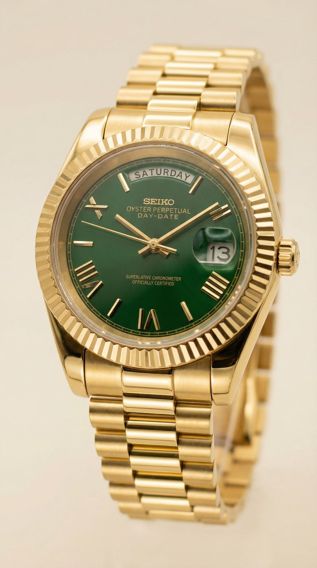Solid Green Gold Day-Date Automatic