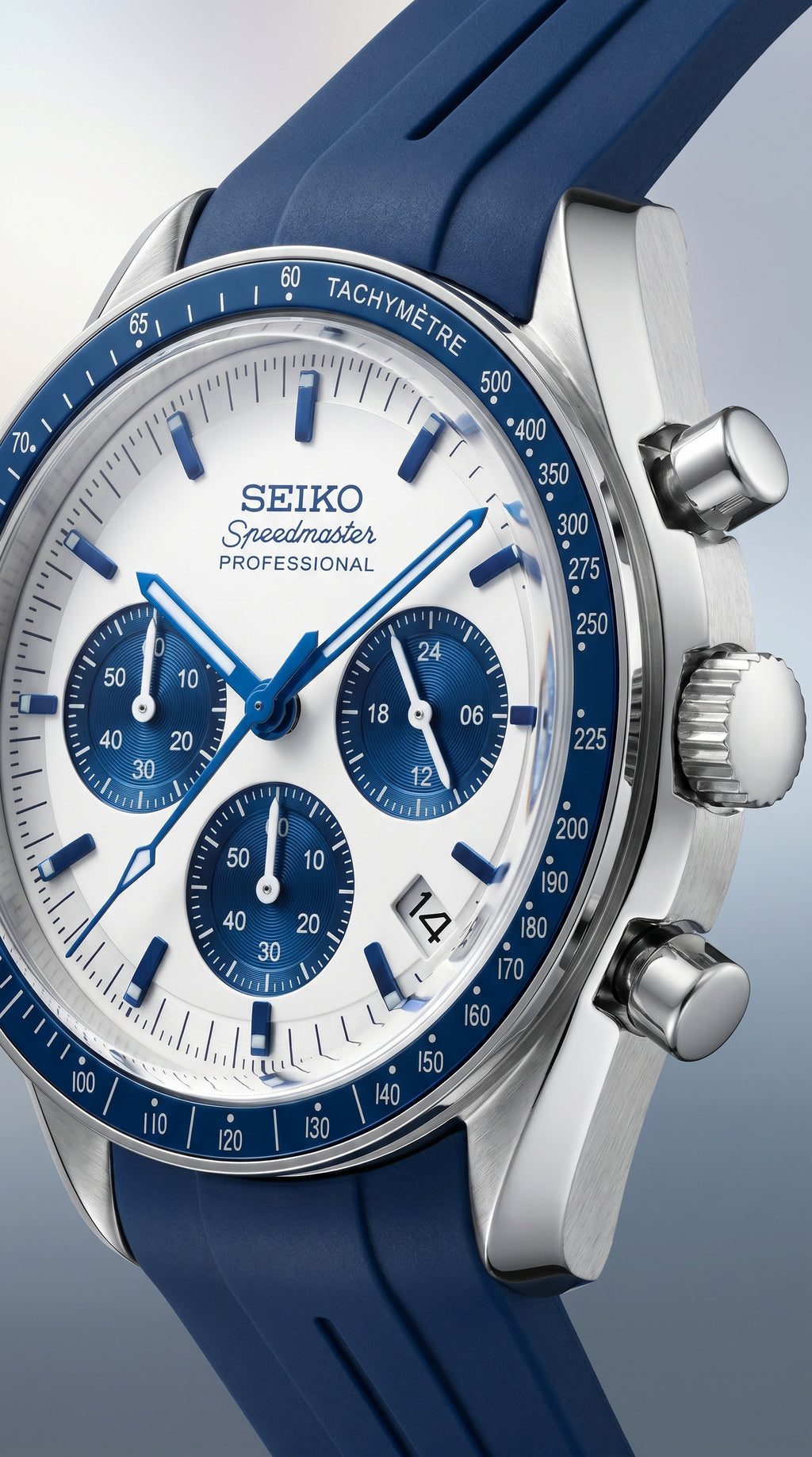 Blue Speedmaster Rubber Strap
