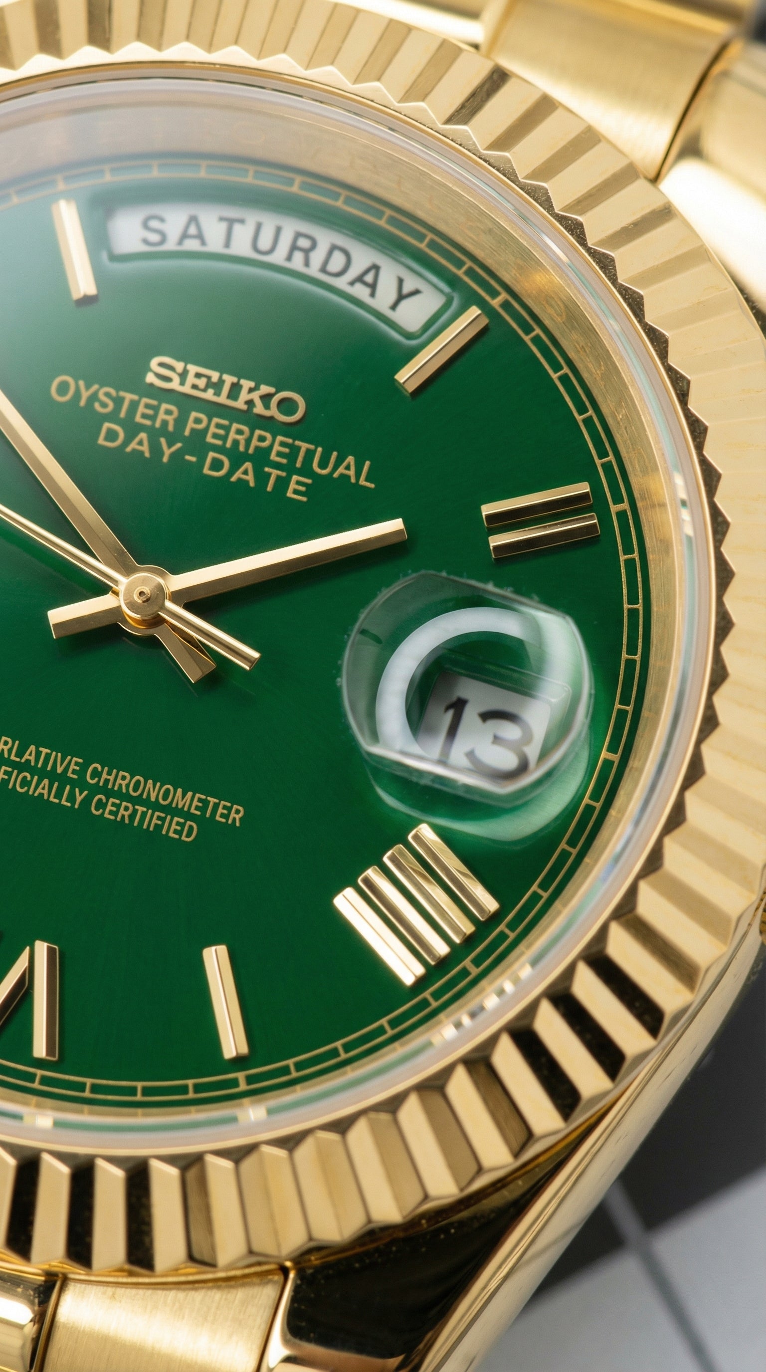 Solid Green Gold Day-Date Automatic