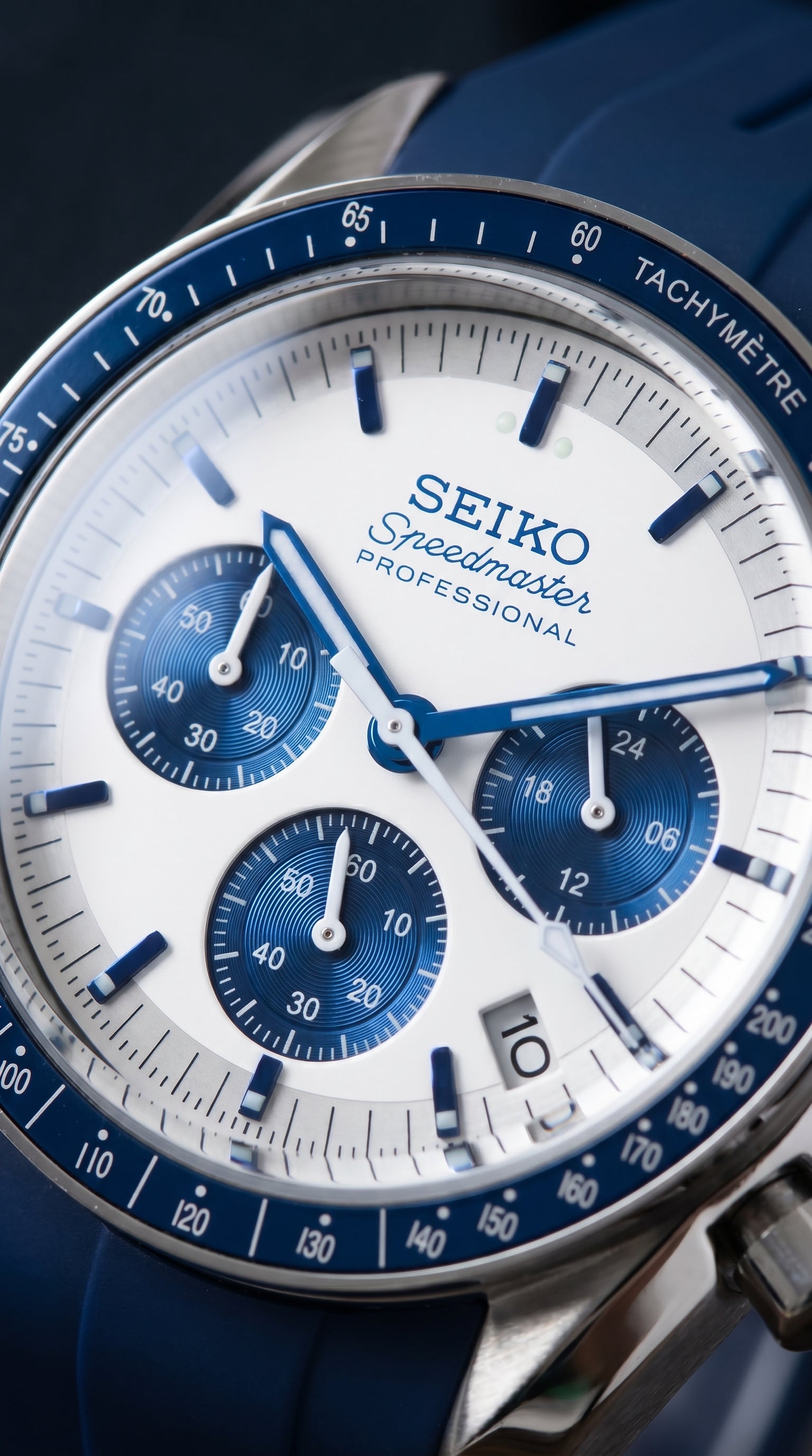 Blue Speedmaster Rubber Strap