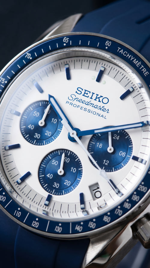 Blue Speedmaster Rubber Strap