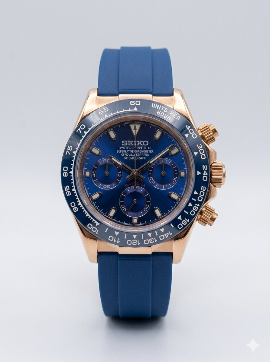 Daytona-  Blue Dial Rose Gold Chronograph