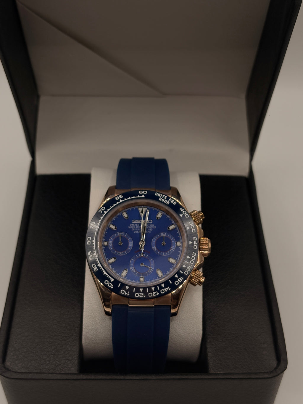 Daytona-  Blue Dial Rose Gold Chronograph