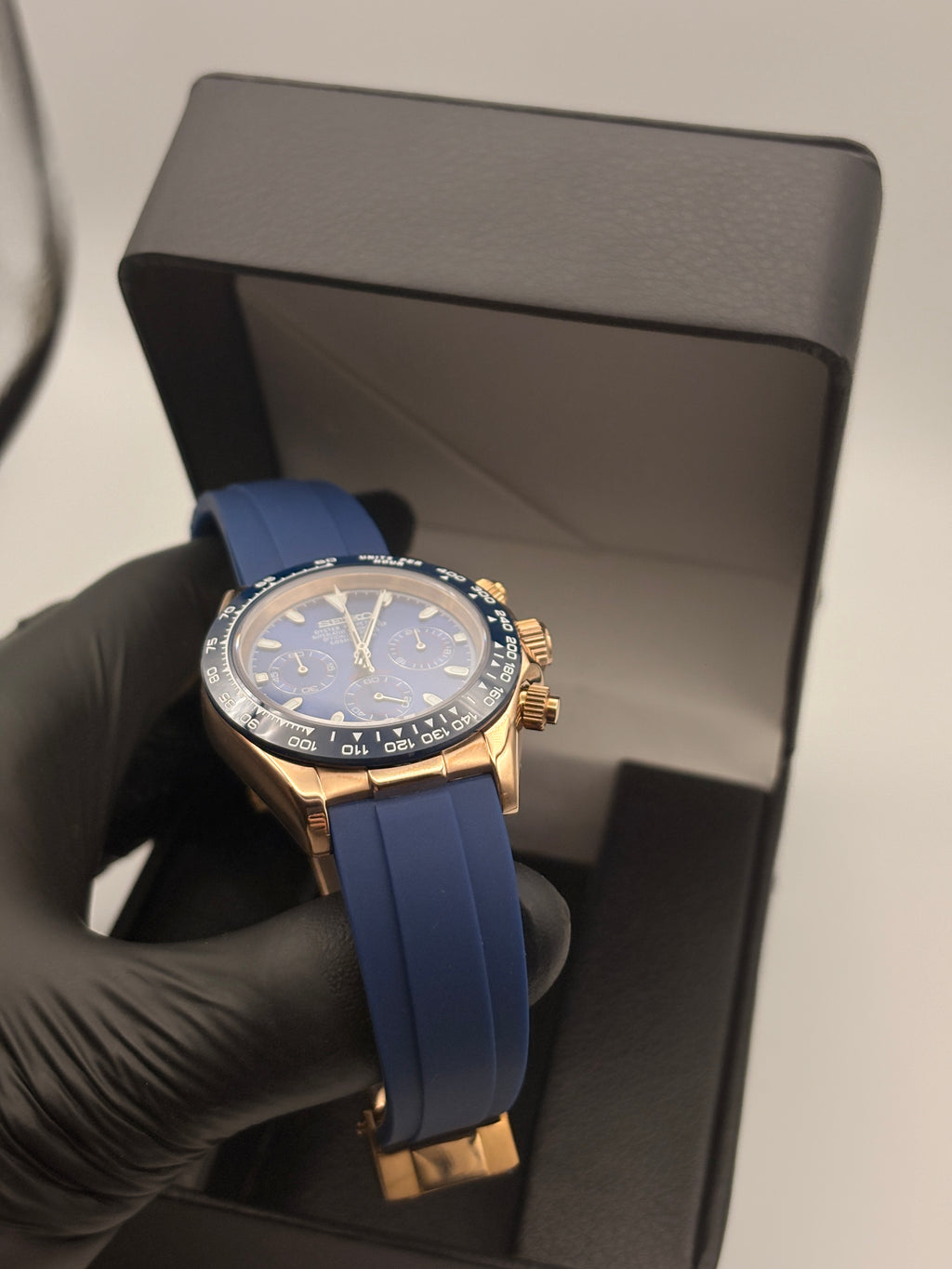 Daytona-  Blue Dial Rose Gold Chronograph