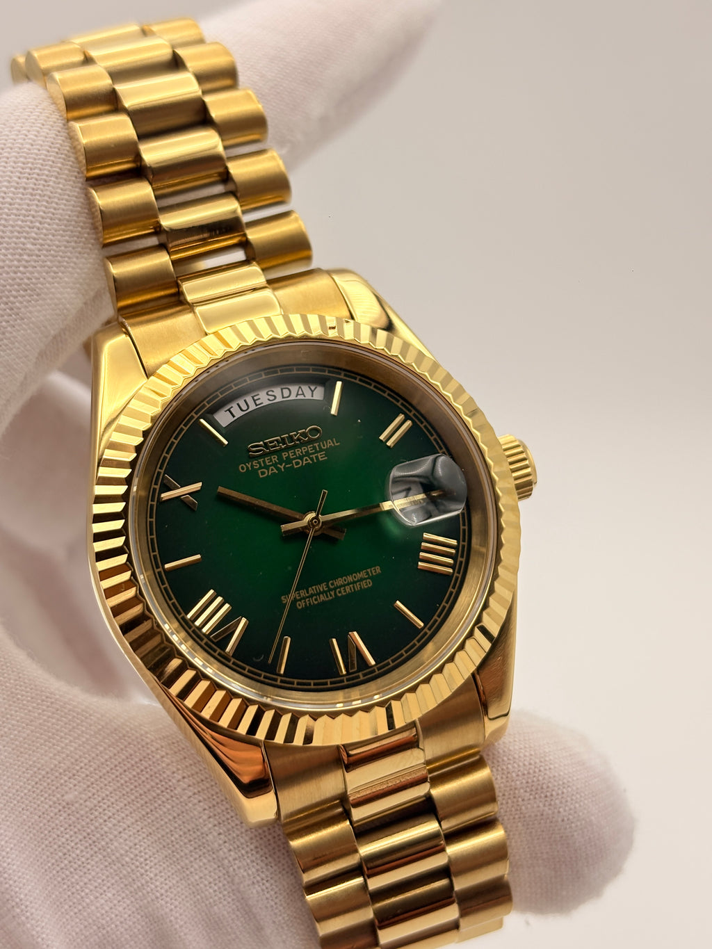 Ombre Green Day-Date Gold