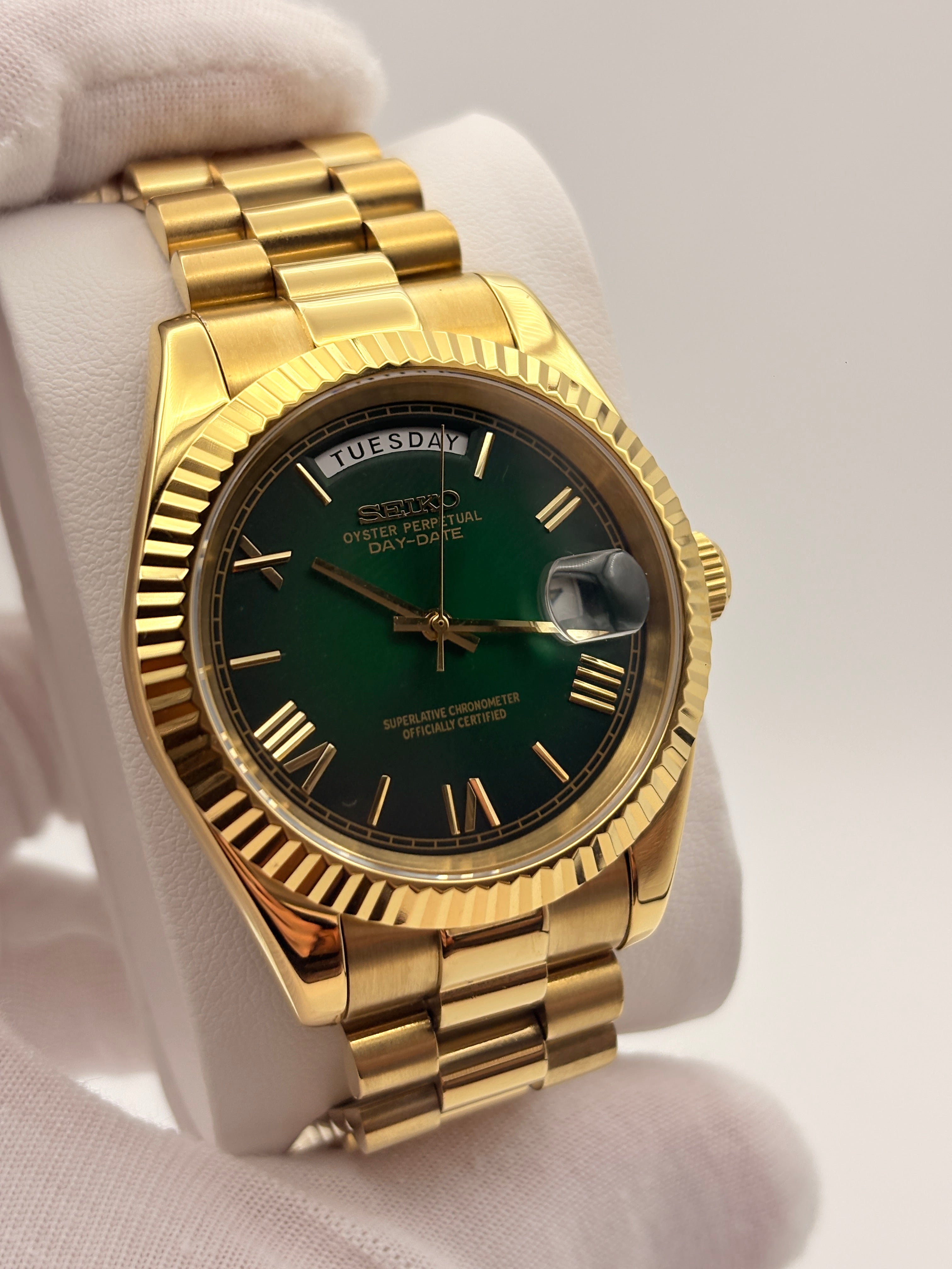Ombre Green Day-Date Gold