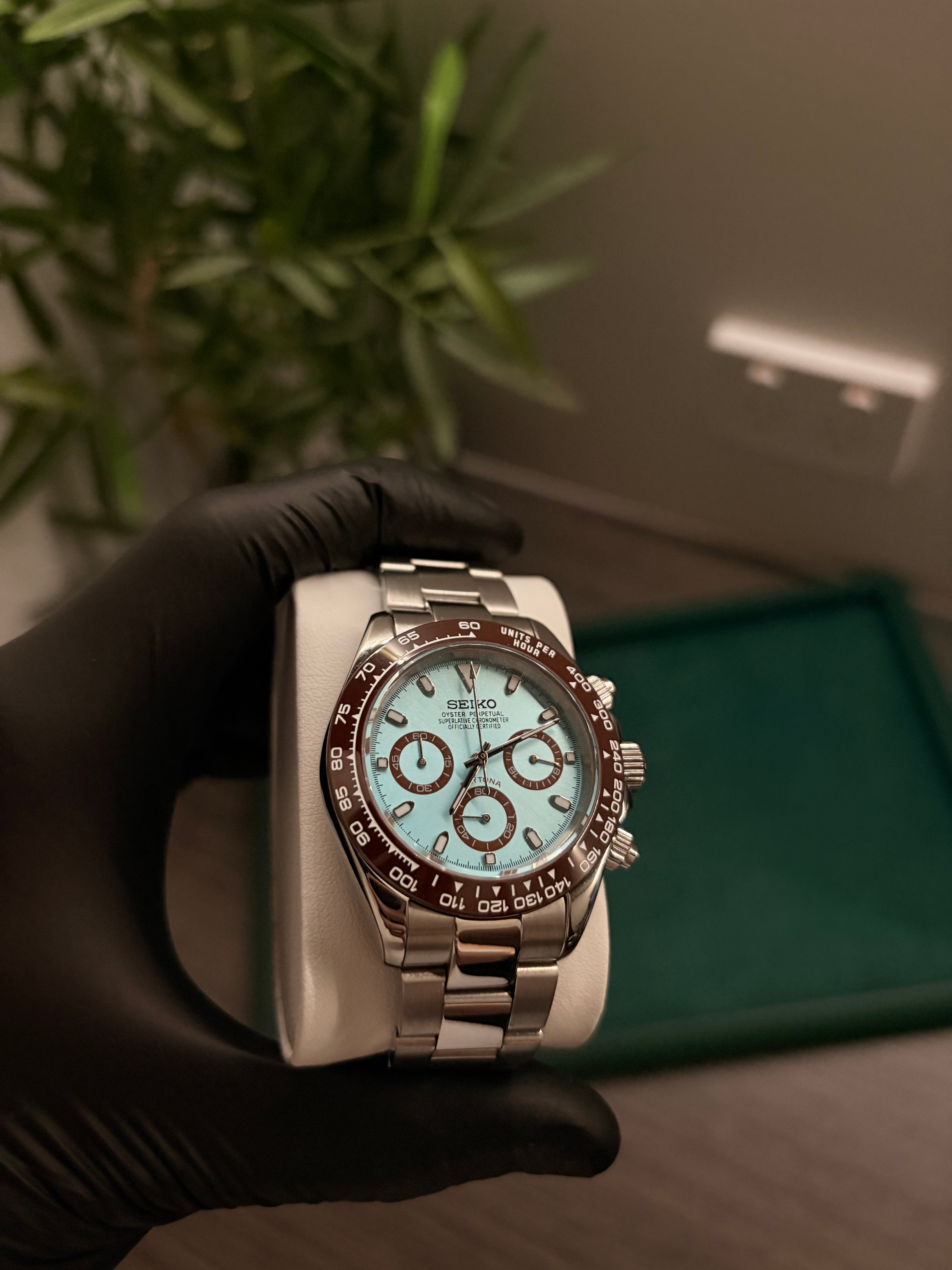 Daytona Mod Ice blue Dial Chocolate Bezel