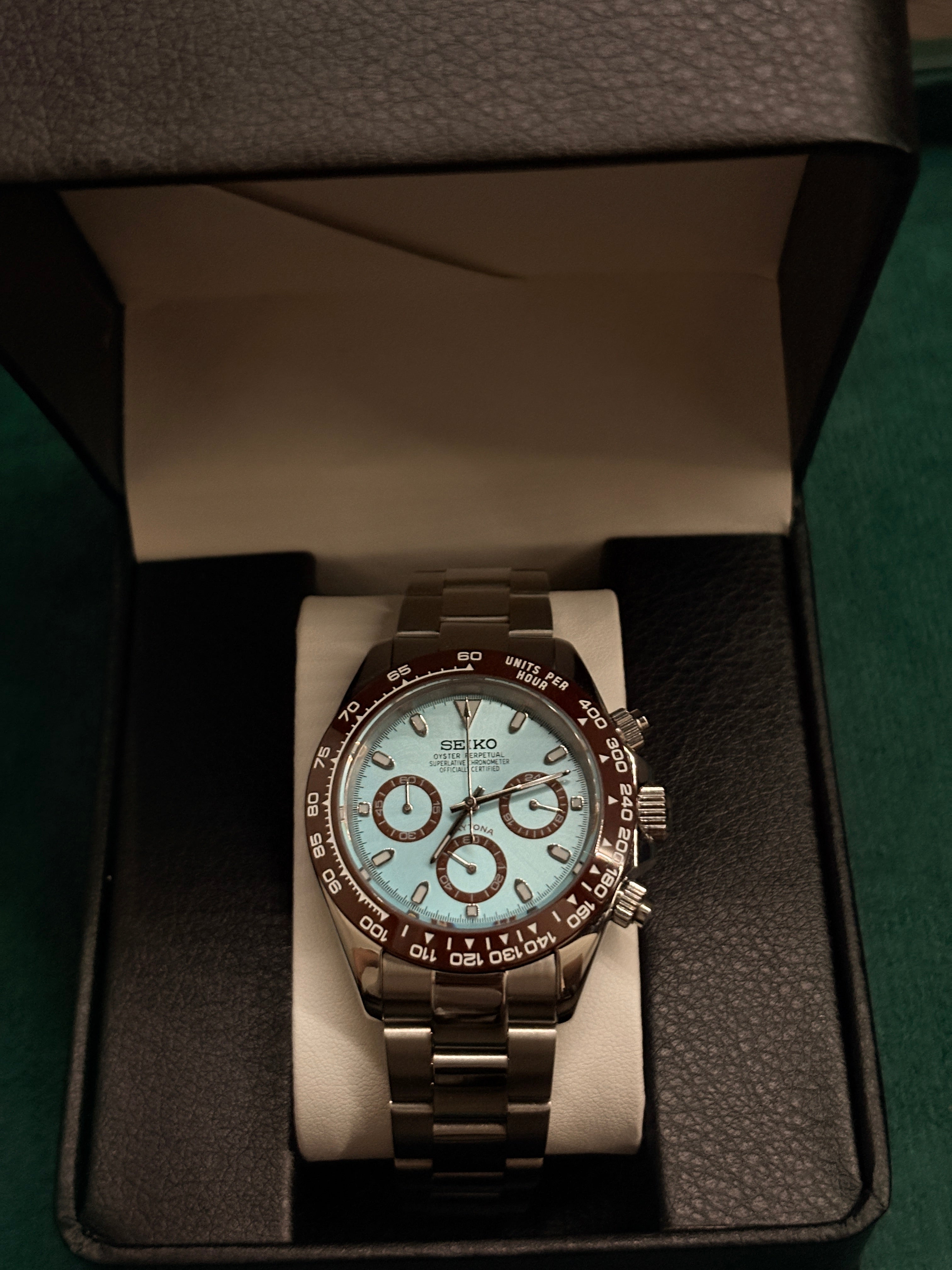Daytona Mod Ice blue Dial Chocolate Bezel