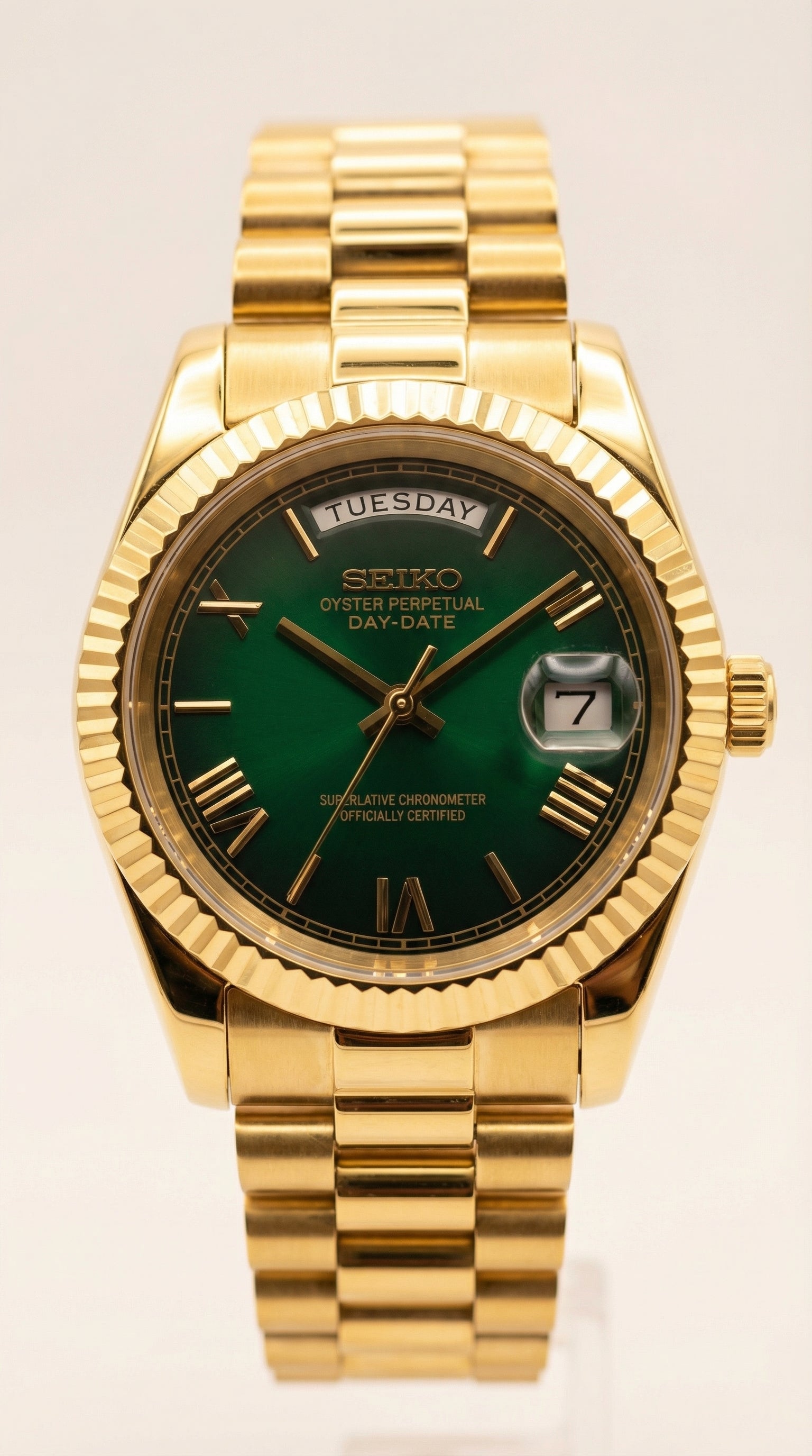 Ombre Green Day-Date Gold