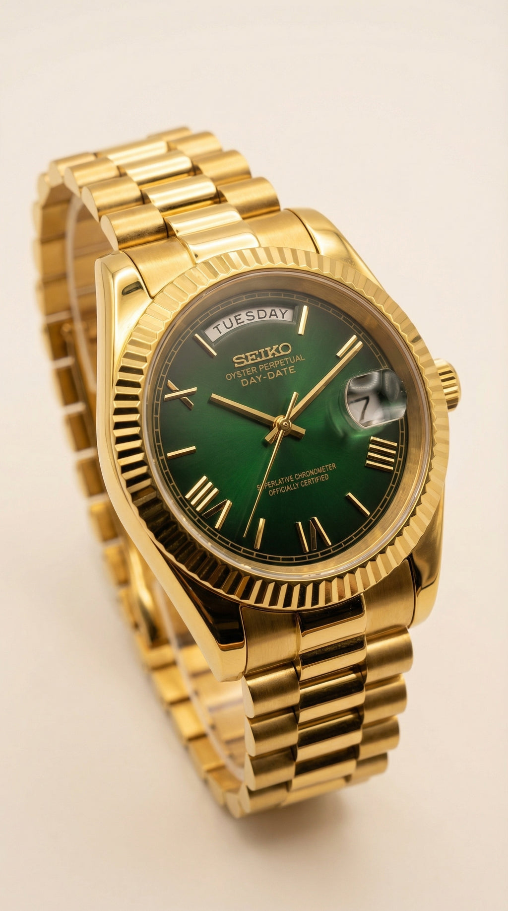 Ombre Green Day-Date Gold