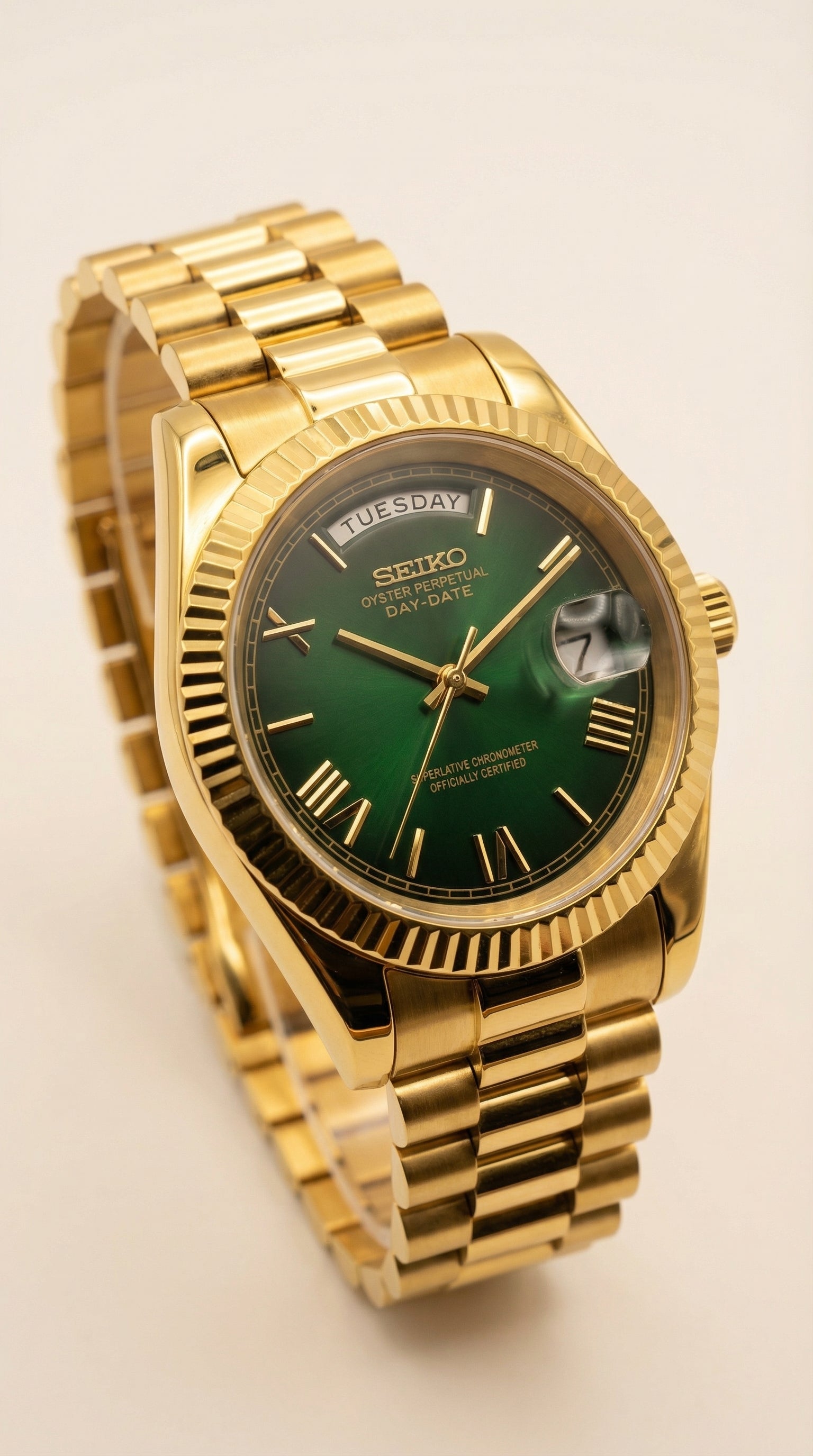 Ombre Green Day-Date Gold