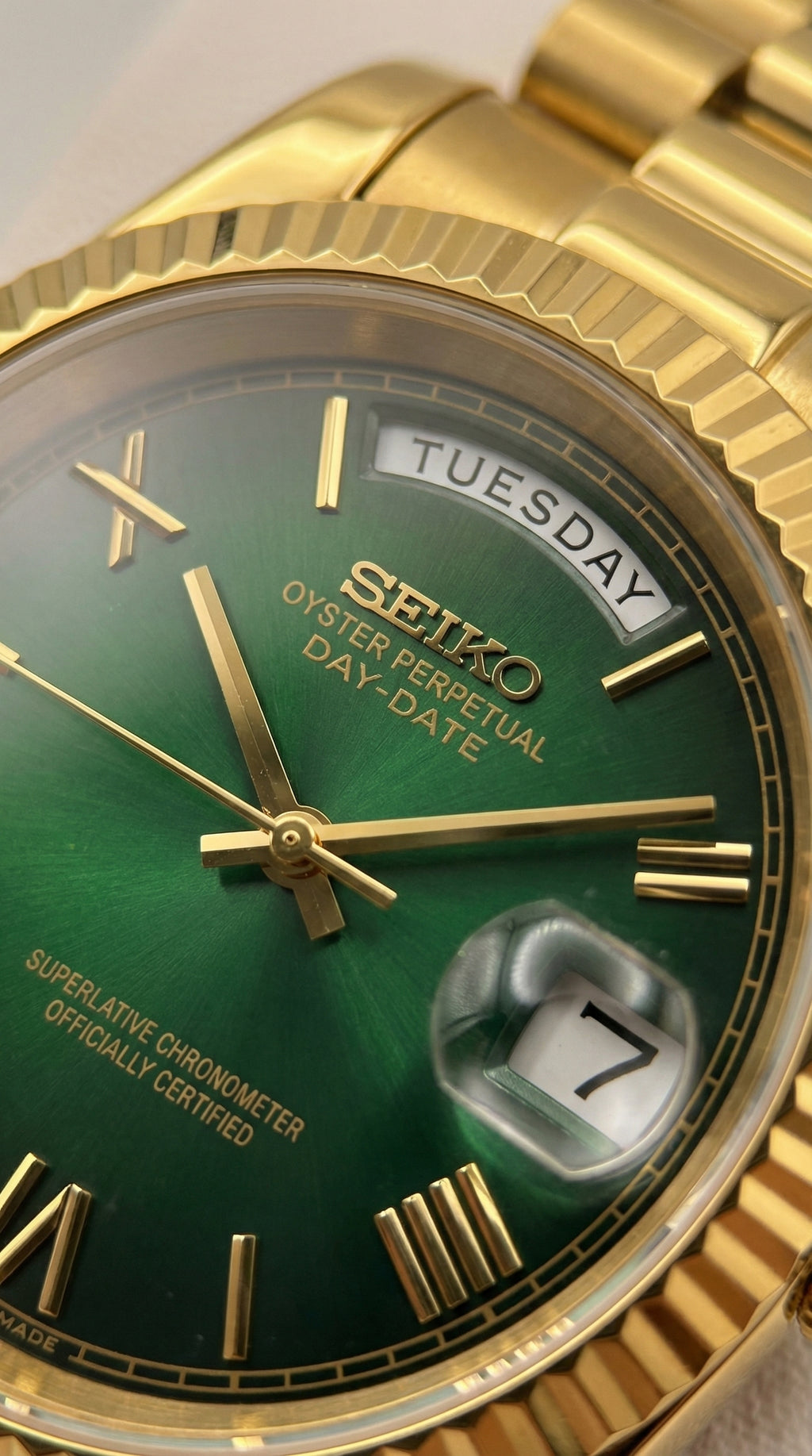 Ombre Green Day-Date Gold