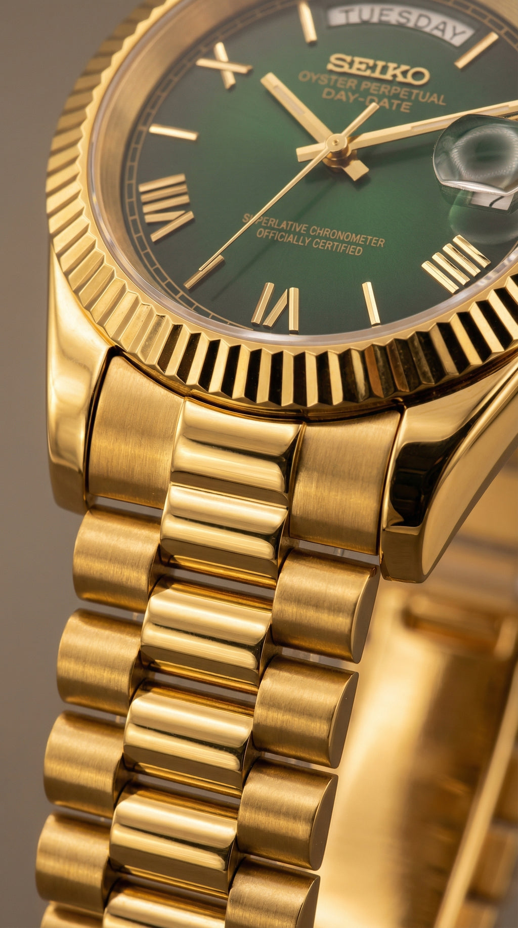 Ombre Green Day-Date Gold