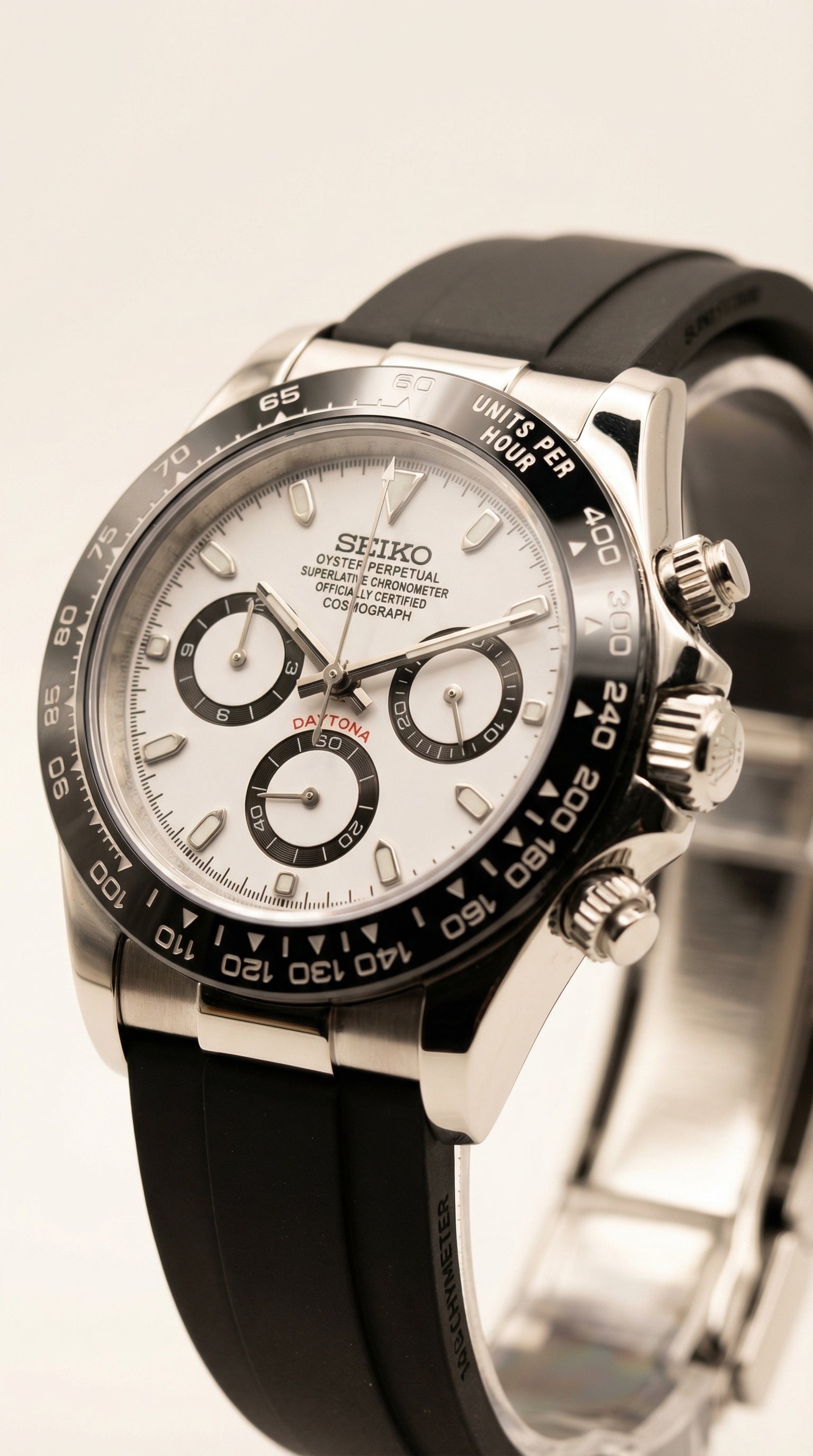 Panda Daytona Chronograph Black Rubber Strap