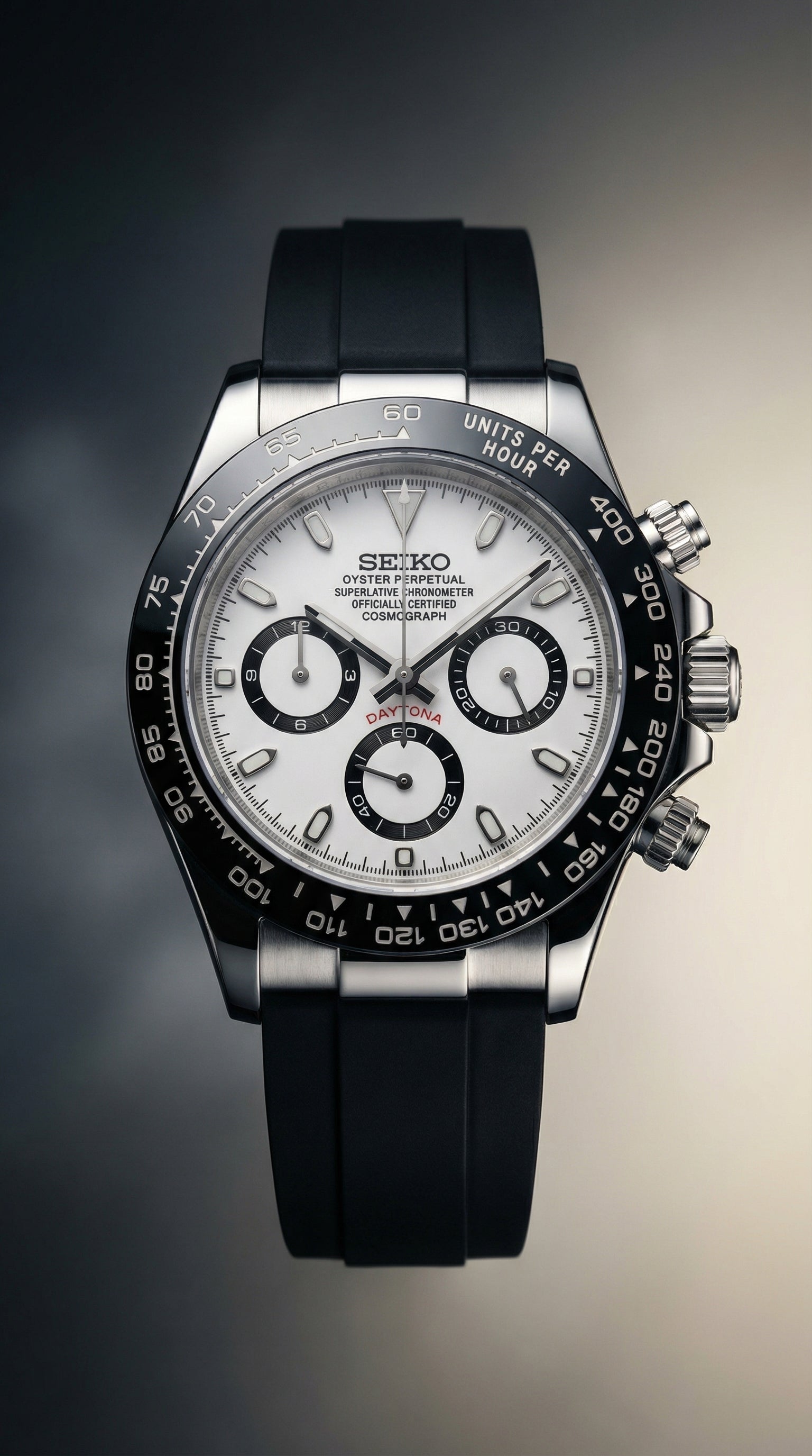 Panda Daytona Chronograph Black Rubber Strap