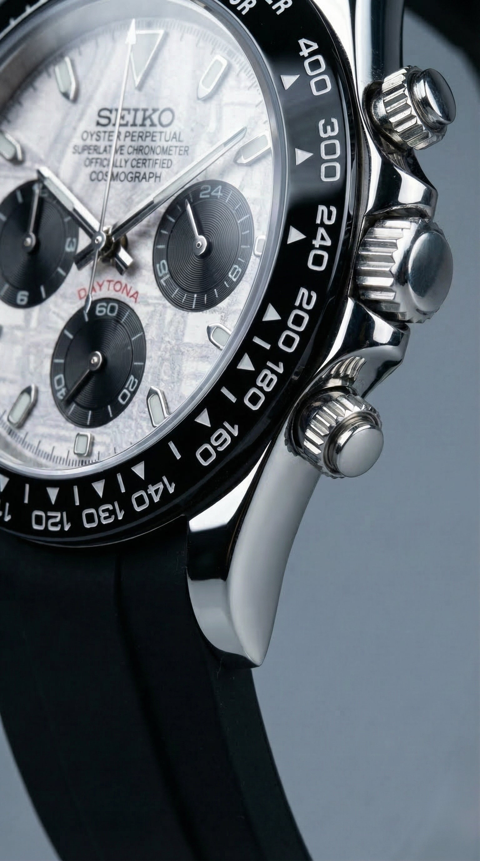 Meteorite Daytona Black Rubber Strap
