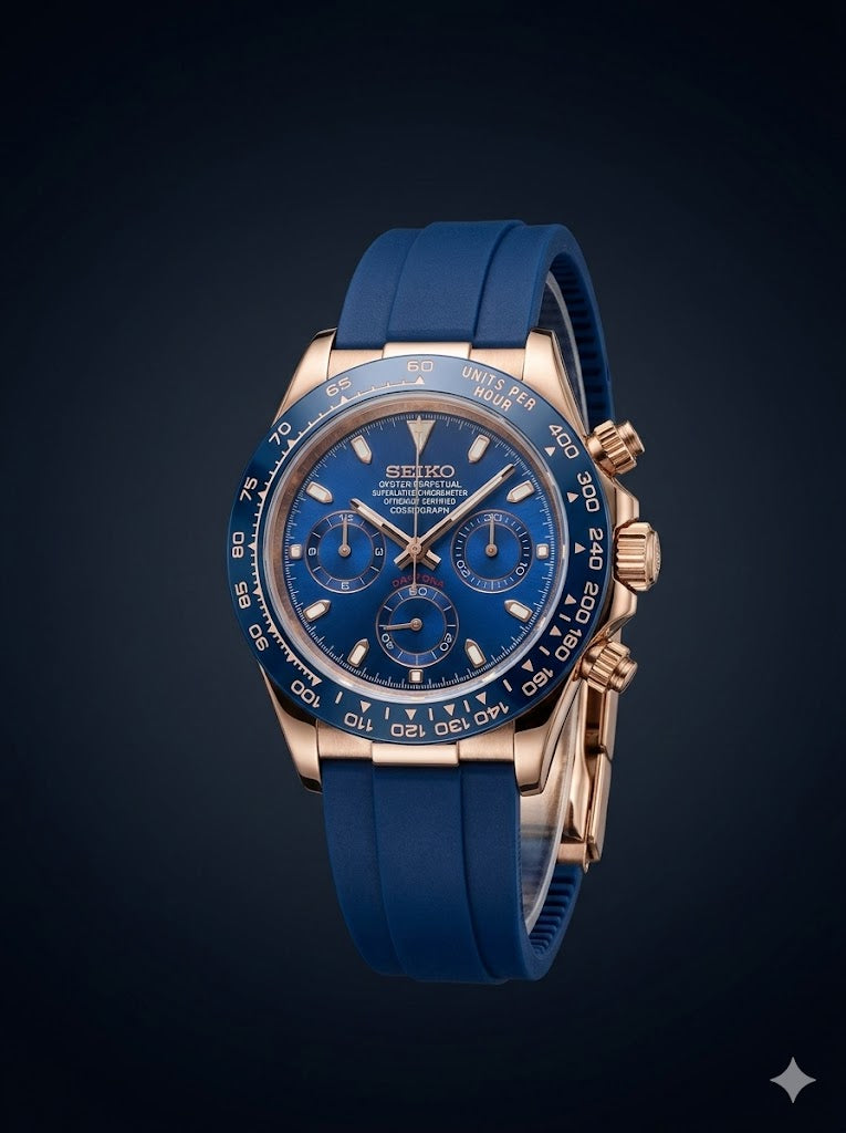 Daytona-  Blue Dial Rose Gold Chronograph